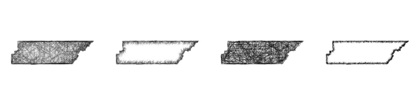 Black and white sketch Garfield, Utah outline map design set