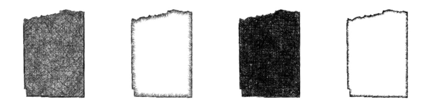 Sketch black and white Duchesne, Utah outline map design set