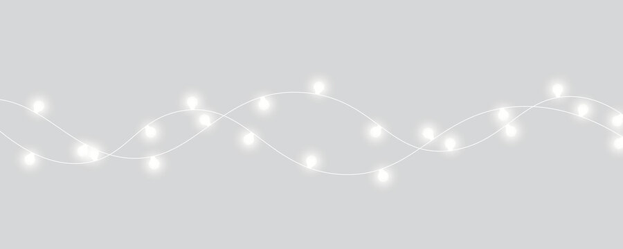 PNG festive string of golden lights with bright glowing bulbs. Transparent background makes it easy to combine. Perfect for banners and holiday posters. 