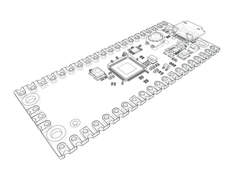 circuit board wireframe illustration. Vector