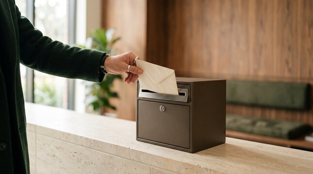 Client places sealed intake envelope at reception