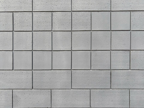 Light Grey Painted Concrete Block Wall Texture Full Frame Architectural Background