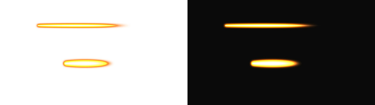 PNG image of Glowing horizontal golden light streaks featuring soft radiant effects with energetic motion blur displayed in high resolution on transparent background
