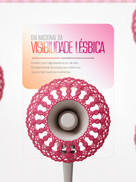 Dia da Visibilidade L&eacute;sbica Post Card Insta Template Banner