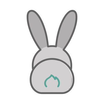 Cartoon rabbit ears and head