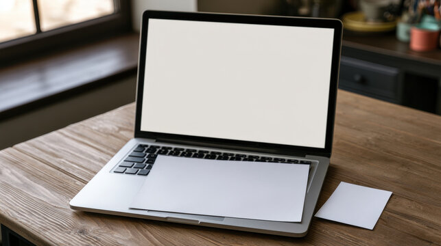 Teacher printable template bundle mockup with blank laptop screen, paper and card on rustic wooden desk