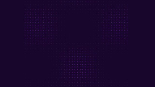 Abstract dark background with pulsating purple glowing dots in a rhythmic pattern