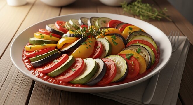 Vegetable dish on a white plate