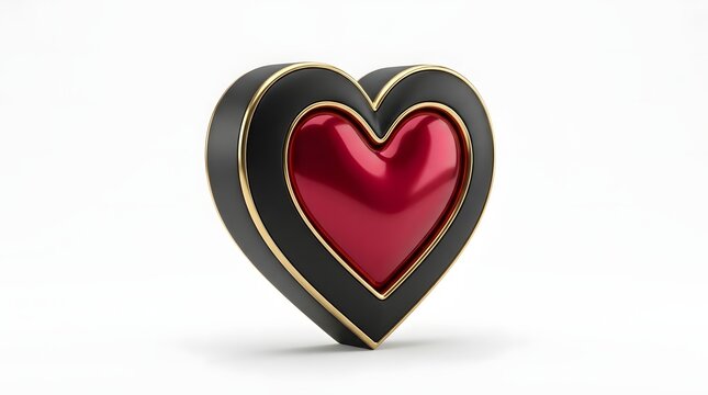 A stunning heart sculpture features multiple layers with a vibrant rich red core and beautifully textured dark outer layers on a clean white background