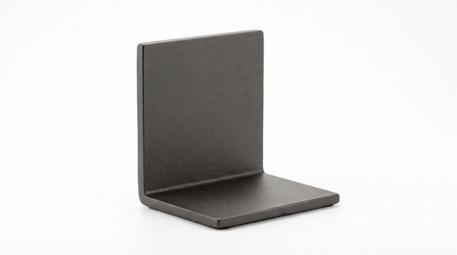 Minimalist black cast iron bookend isolated on white background for home library organization
