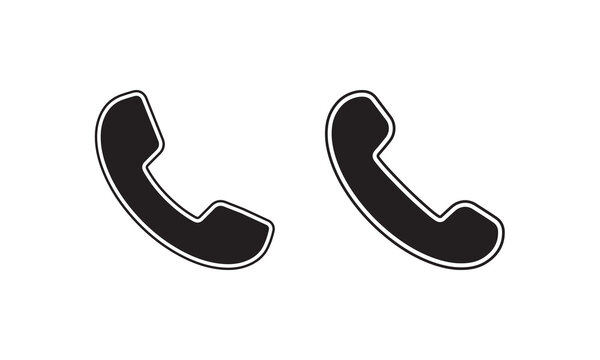 minimalist telephone icon vector, flat phone icon, handset icon