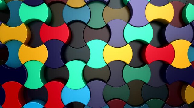 Background of Geometric Shapes. Abstract motion, loop, 3d rendering, 4k resolution
