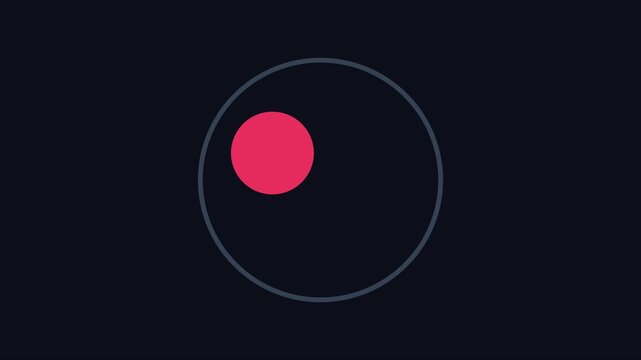Minimalist abstract motion with rotating blue cross and pink circle on dark animation 4k background