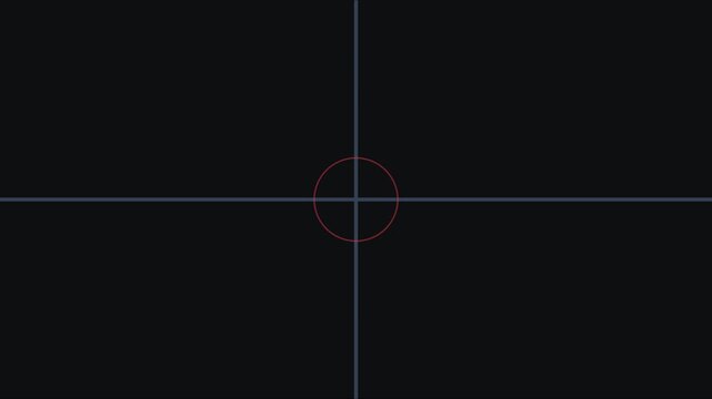Minimalist digital crosshair target overlay for ui and gaming interface animation 4k scope