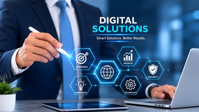 Innovative digital solutions empowering businesses with cutting edge technology data analytics and strategic implementation for enhanced growth and competitive advantage