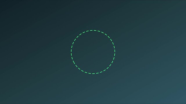 Minimalist green dashed circle loading animation on dark 4k background