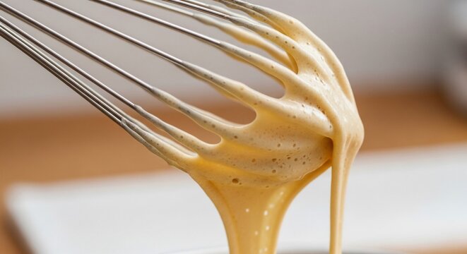 Whisking batter closeup