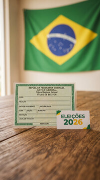 Brazilian voter ID card and election sign