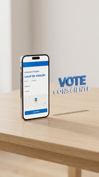 Smartphone shows election voting information