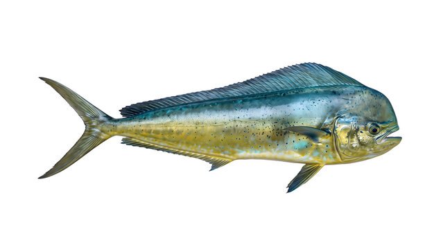 Vibrant Mahi-Mahi Dolphin Fish Isolated Ocean Species