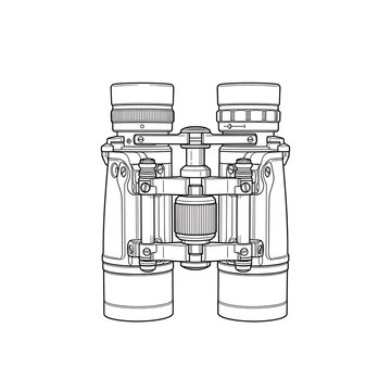 Binoculars Optical Device Outline | Birdwatching & Adventure Gear Icon