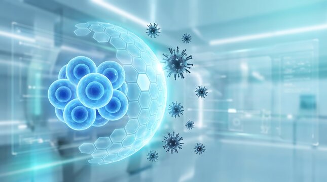 Energy Bubble Protecting Cells from Microbes