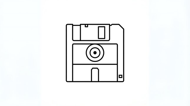 Retro Floppy Disk Icon | Vintage Data Storage & Computing Technology