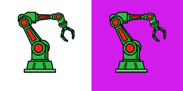 Industrial robotic arm graphic design icon transparent png