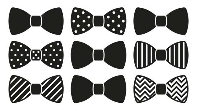 Bow tie patterns and fashion silhouettes.