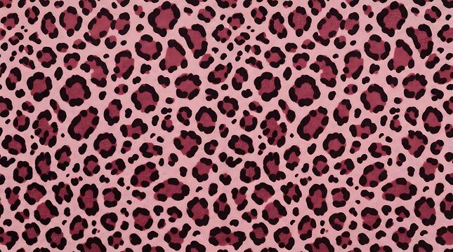 Seamless repeating pattern of a pink and dark purple leopard animal print texture for fashion design