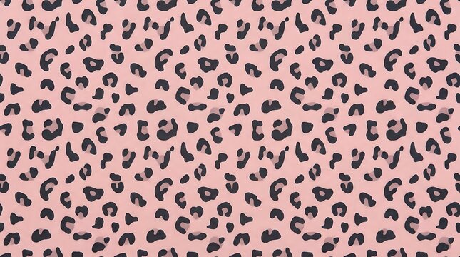Seamless pattern with dark brown leopard spots on a soft light pink background for fashion textile design