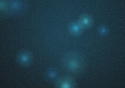 Dark teal background, with soft glowing, cyan circular light, orbs and a, grainy texture, creating, an atmospheric and, ethereal digital visual effect