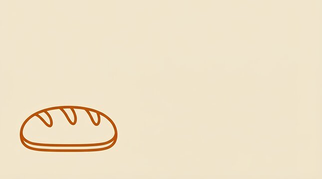A Clean Flat Design Line Icon of Bread Representing Food in a Simple Outline Style bread flat design line icon outline icon food icon bakery symbol simple bread flat icon bread outline line art bread