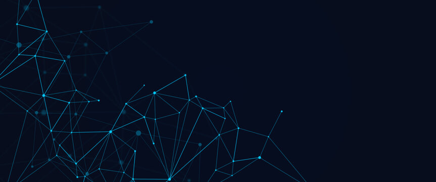 Vector digital futuristic technological with connection with global lines and dots abstract background
