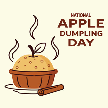 National Apple Dumpling Day | September 17 Celebration with Baked Apple Dumpling, Cinnamon, Pastry, Autumn Dessert and Sweet Comfort Food