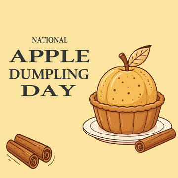 National Apple Dumpling Day | September 17 Fall Food Celebration with Apple Pastry, Cinnamon, Sweet Dessert and Traditional Homemade Baking