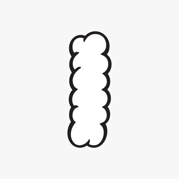 Vertical cloud outline illustration vector
