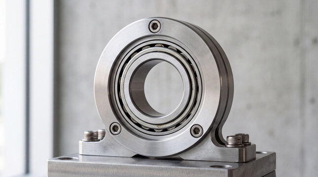 Precision mounted ball bearing unit in steel housing for industrial machinery and mechanical engineering