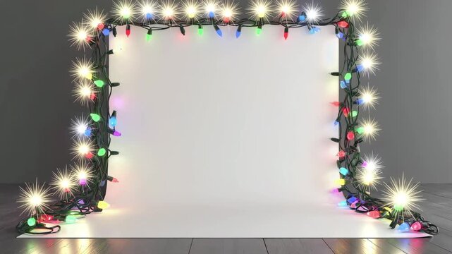 Christmas Lights Frame With Copy Space
