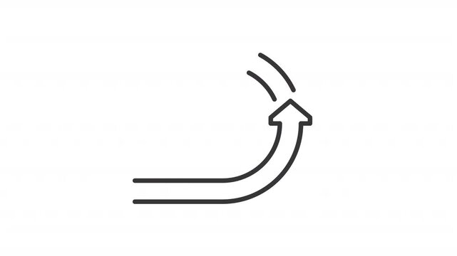 Agile workflow outline animation. Circle arrows animated icon. Innovative strategy. Continuous process improvement. Flexible project management. Flat line motion graphic loop on transparent white