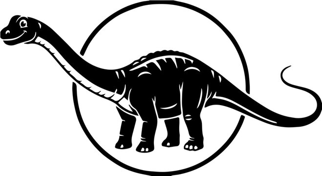 Barosaurus icon flat design colorful vector illustration