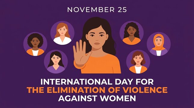 International Day for the Elimination of Violence Against Women Awareness Illustration