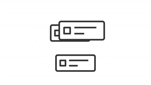 Backlog outline animation. Data blocks intersection animated icon. Sequential project management approach. Continuous process work. Flat line motion graphic loop on transparent white