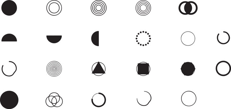 Circle | Circle icon | Circle silhouette | Circle shapes | Circular shapes | Circle set | Black circles | Circle pattern | Circle collection | Geometric circles
