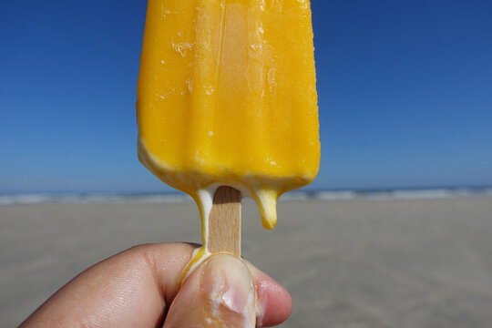 Melting ice cream at the beach