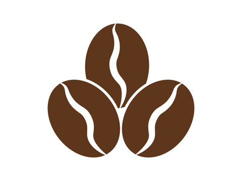 Coffee Bean Logo Collection, Organic Roasted Coffee Leaf Symbol, Minimalist Caf&eacute; Branding Vector Illustration.