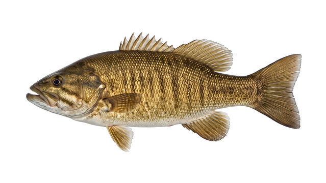 Smallmouth Bass Fish Isolated on White Background