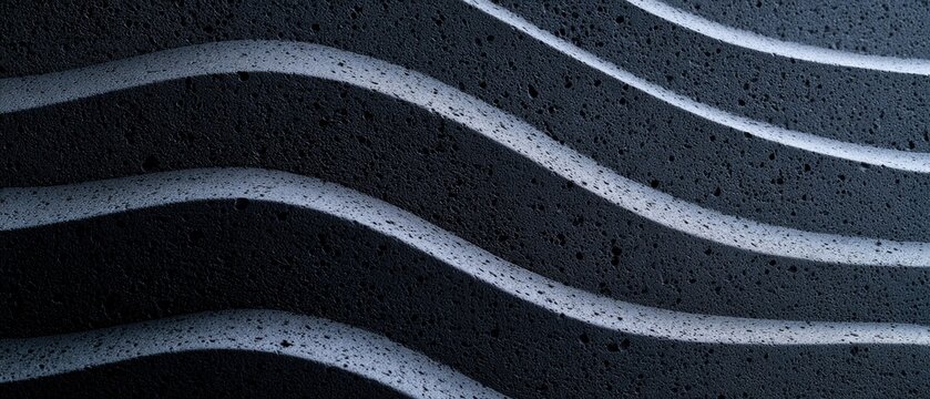 Textured dark surface with undulating light grey carved lines