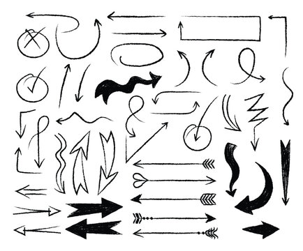 Hand drawn vector brush arrow strokes illustration. Collection of hand drawn doddle arrow set. Set of brush stroke of curly arrow collection. vector eps ... See More
By