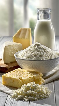 Delicious dairy spread ready for a gourmet feast